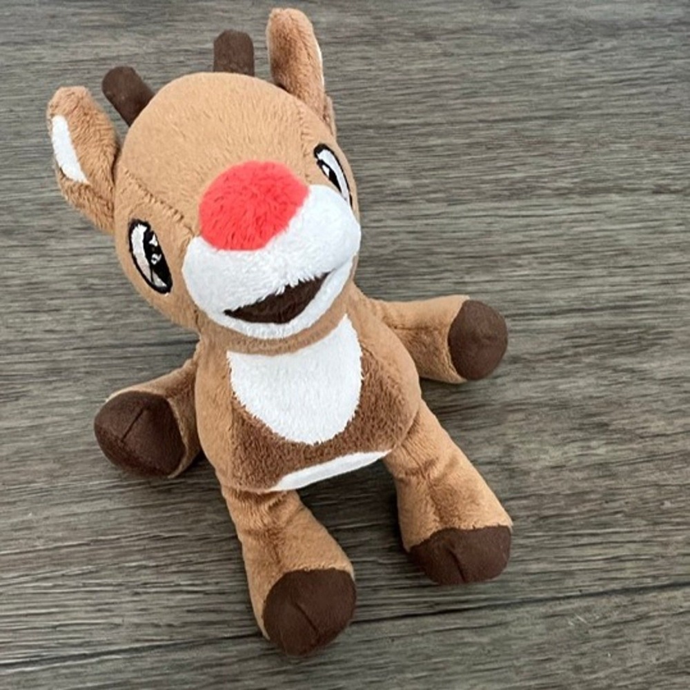 Rudolph the Red Nosed Reindeer Holiday Plush Stuffed Animal Toy Brown 6 inch